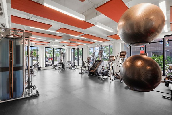 fitness center at FUZE Woodstock Apartments