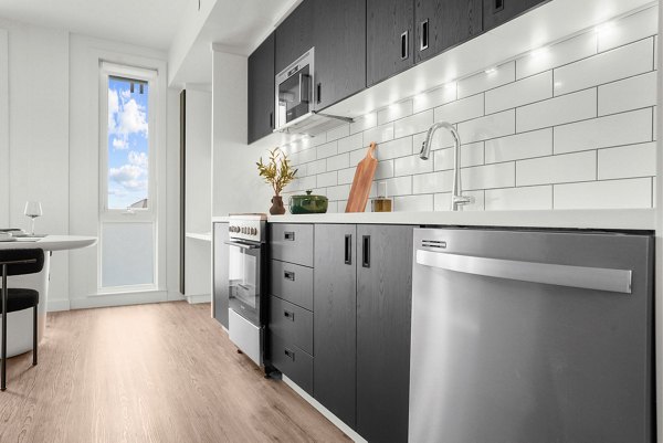 kitchen at FUZE Woodstock Apartments