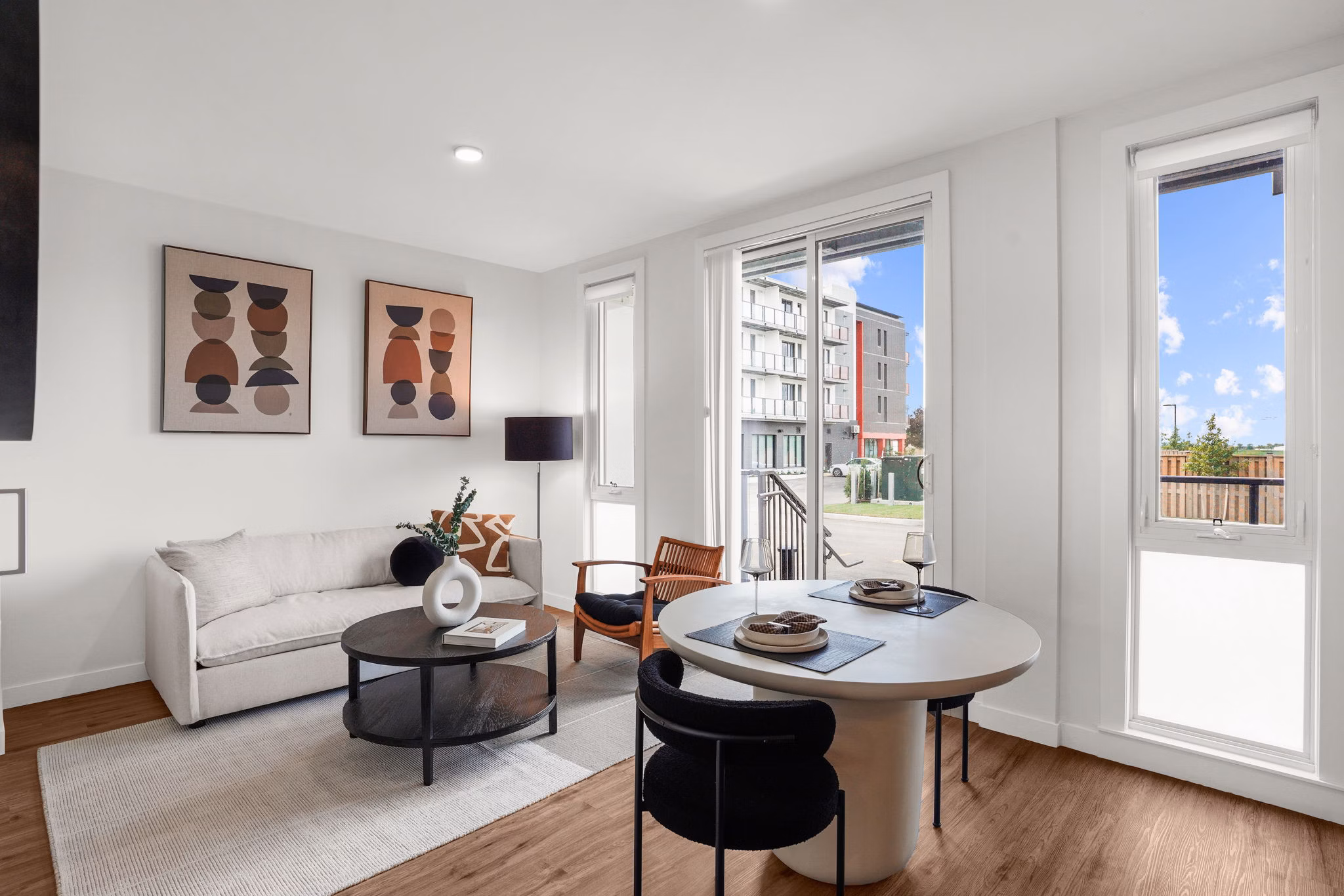 living room at FUZE Woodstock Apartments