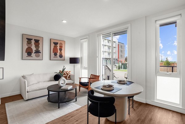 living room at FUZE Woodstock Apartments
