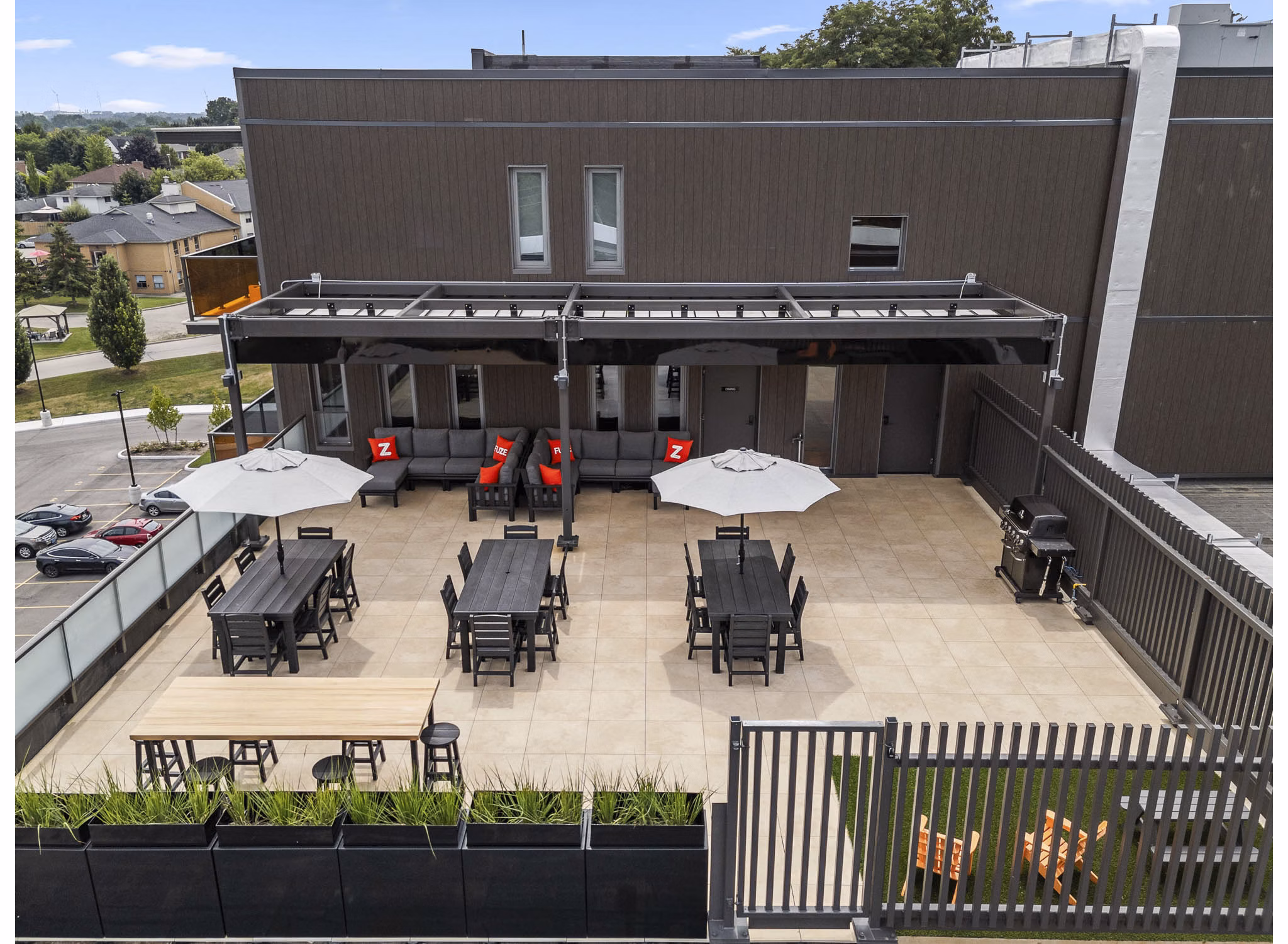 grill area at FUZE Woodstock Apartments