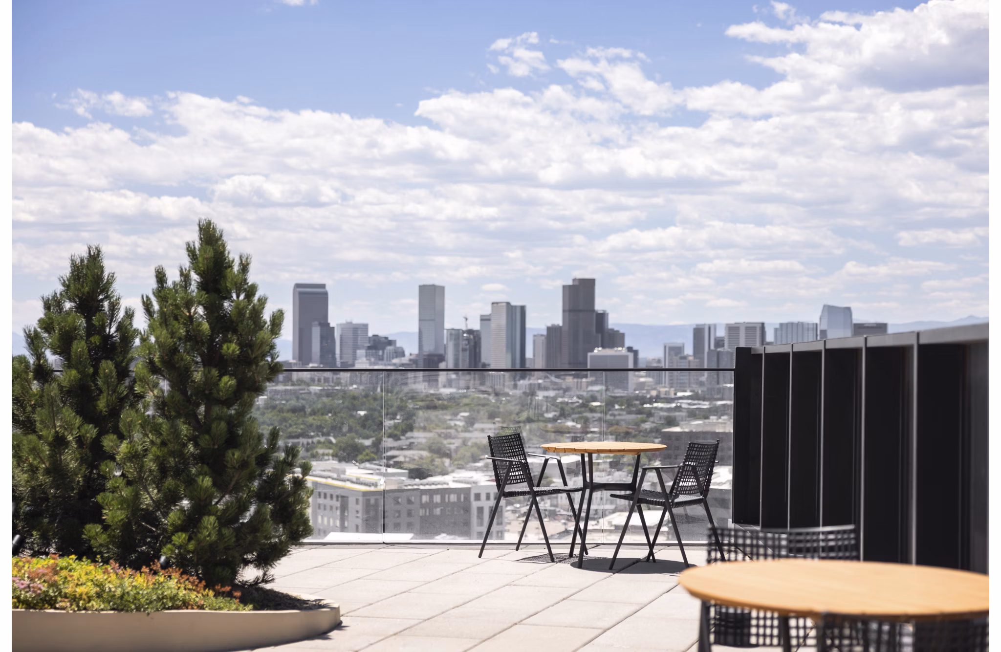 patio/roof top balcony at One River North Apartments