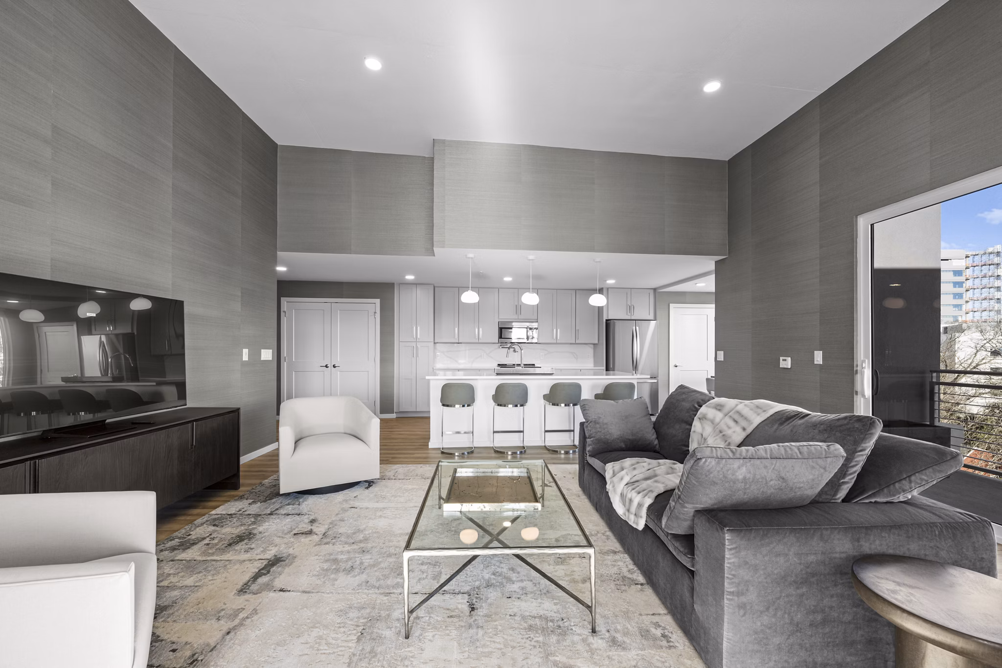 living room at The Seventeen Hundred on East Apartments