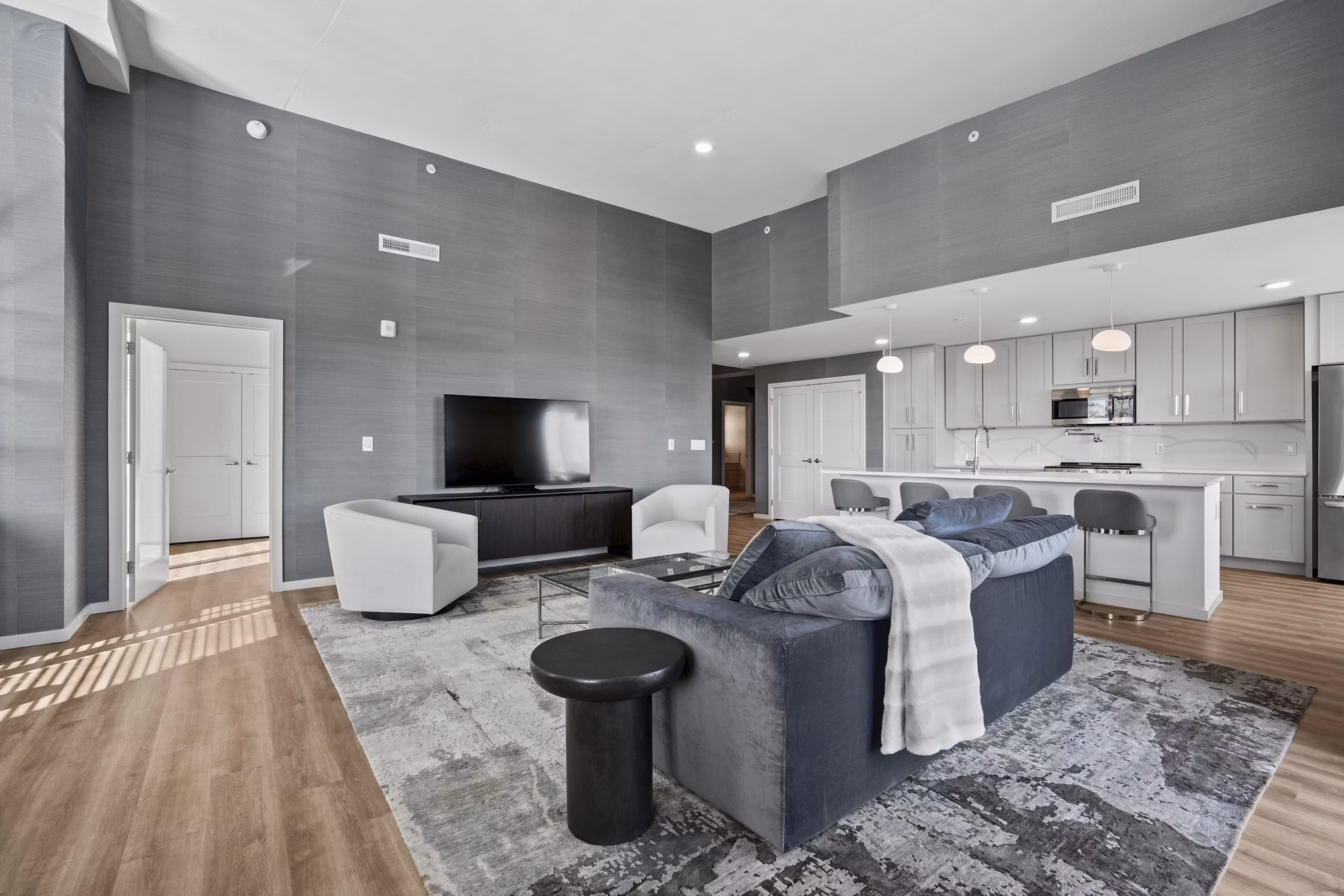 Living Room at The Seventeen Hundred on East Apartments