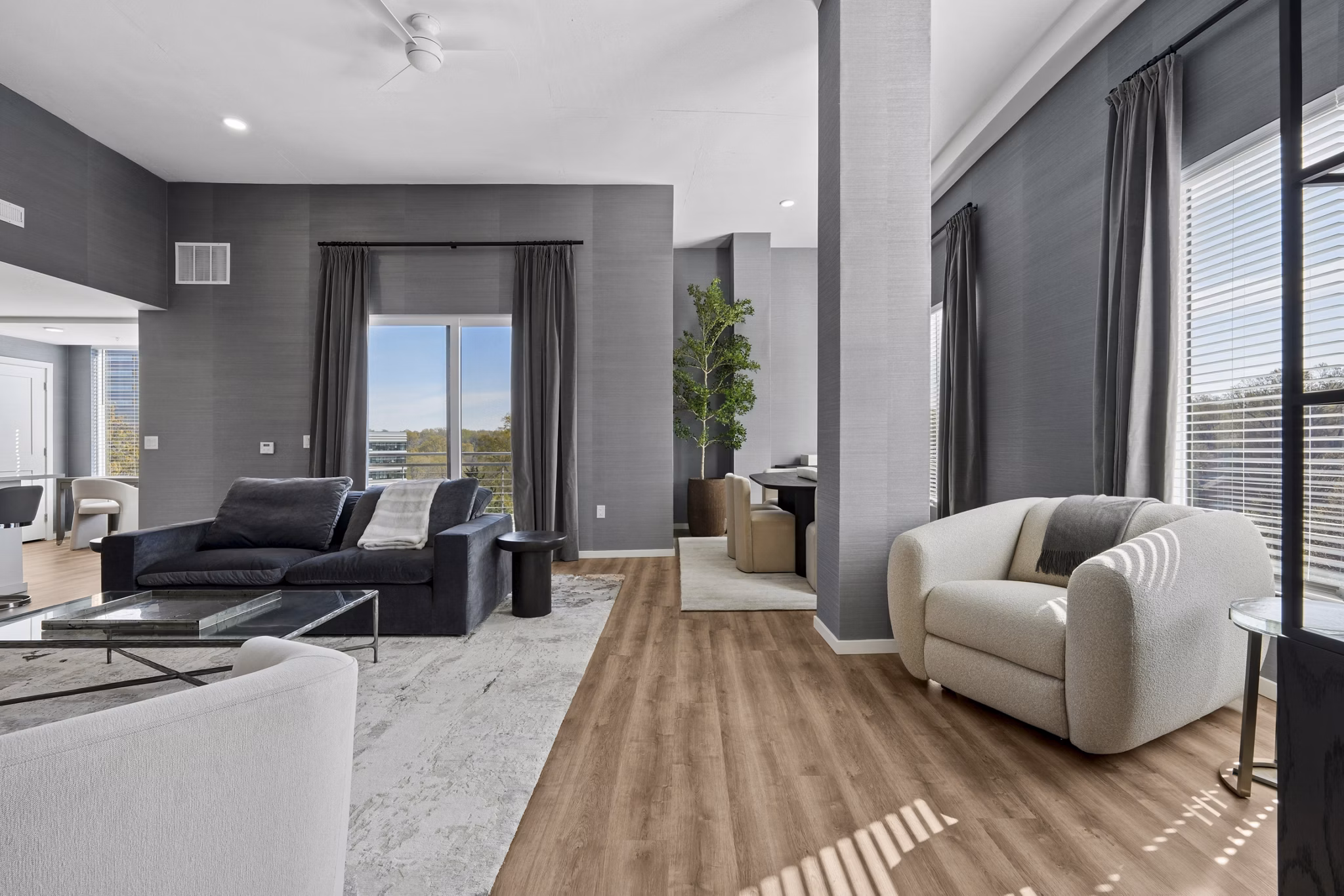 Living Room at The Seventeen Hundred on East Apartments