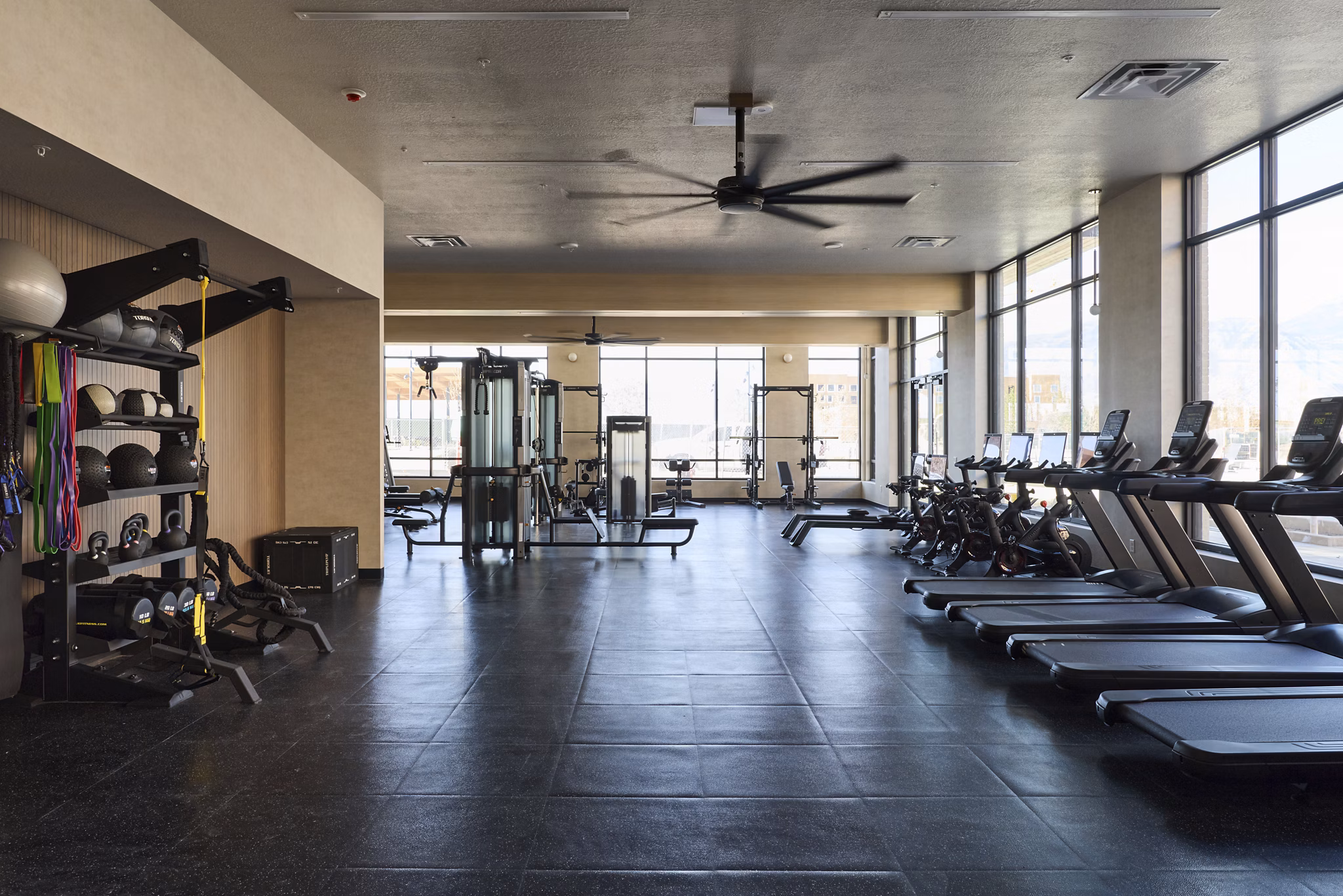 fitness center at 120 & 220 Bend Apartments