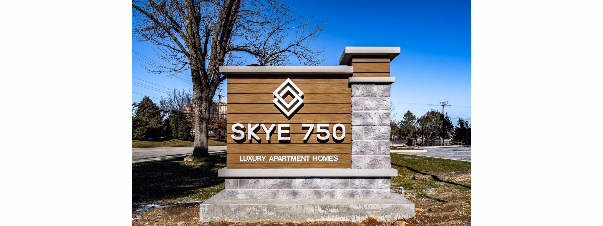 signage at Skye 750 Apartments