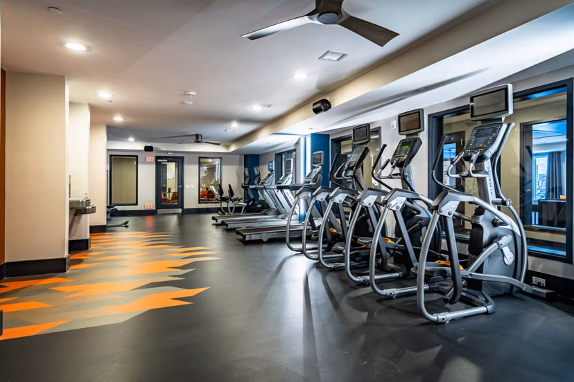 fitness center at Skye 750 Apartments