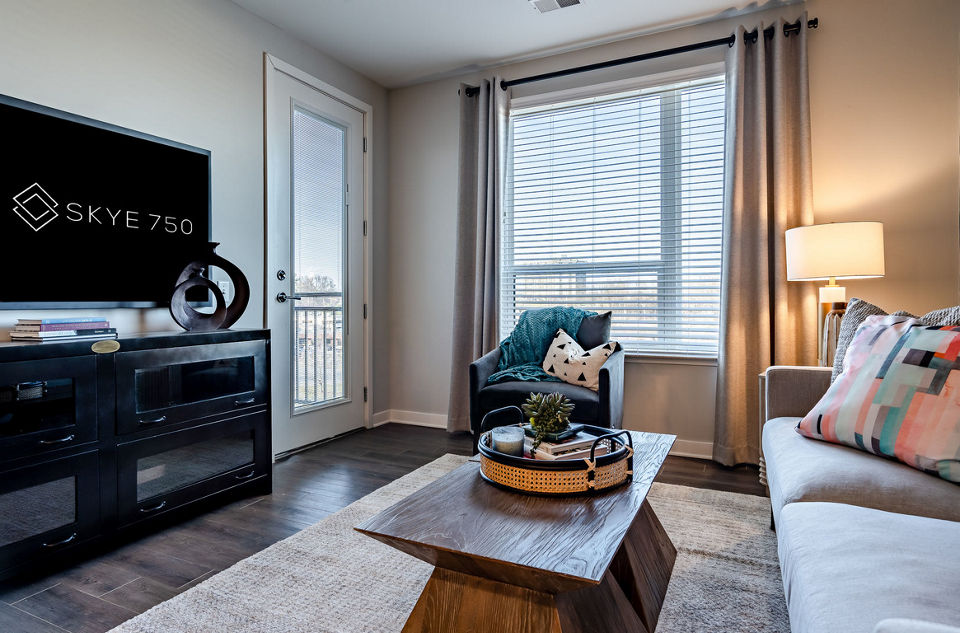living room at Skye 750 Apartments