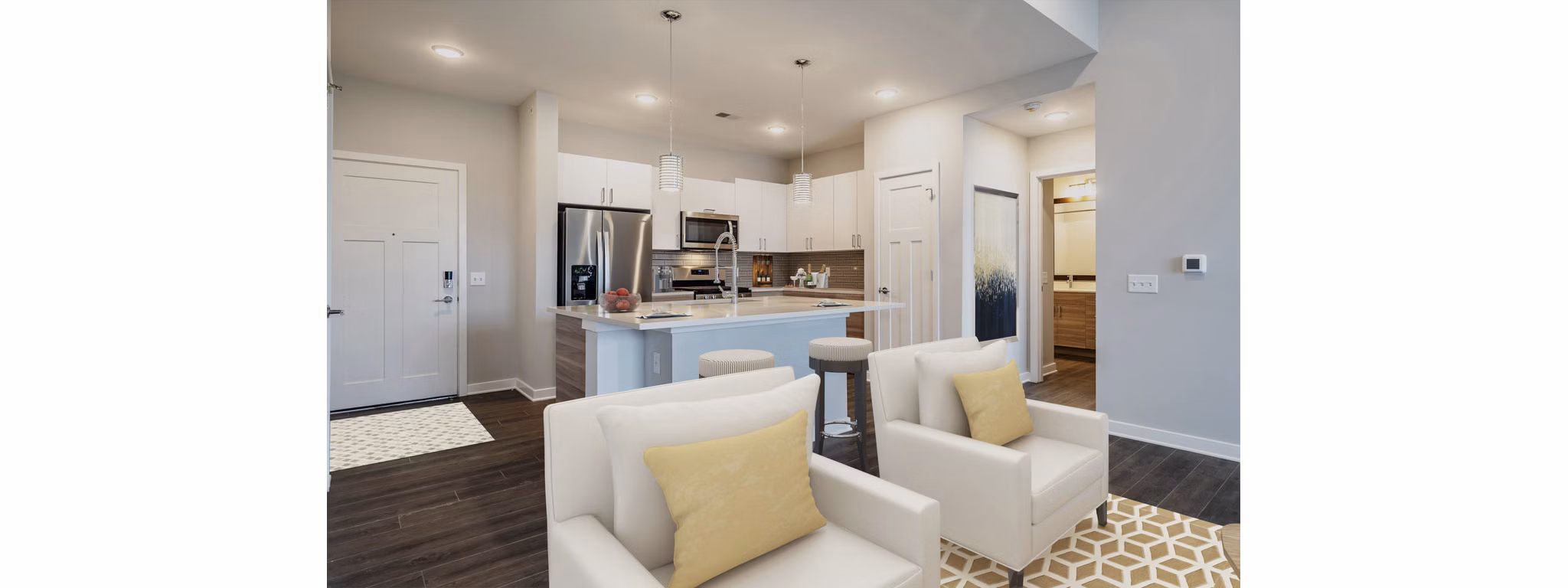 living room at Skye 750 Apartments