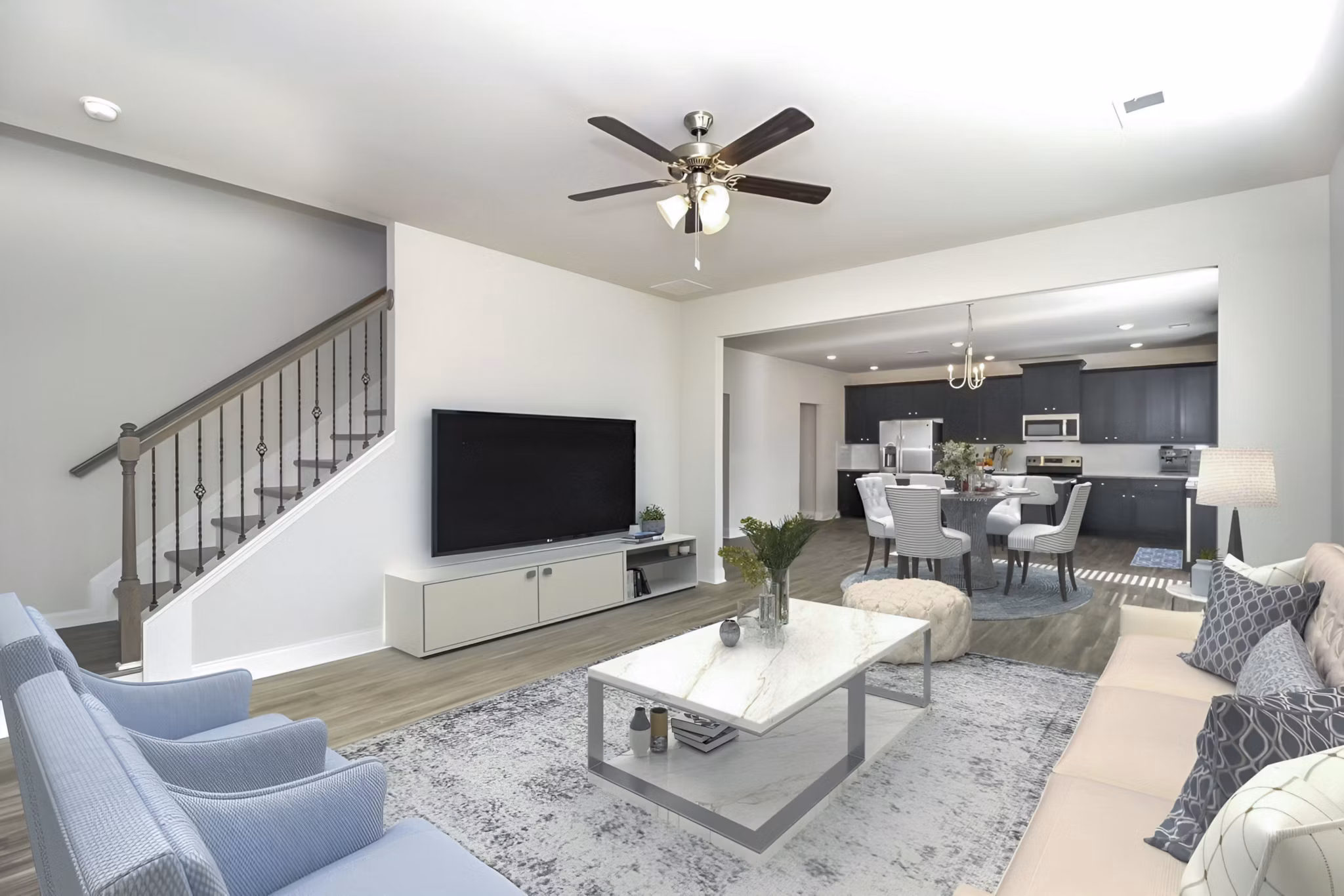 living room at Summerwell Cedarcrest Apartment Homes