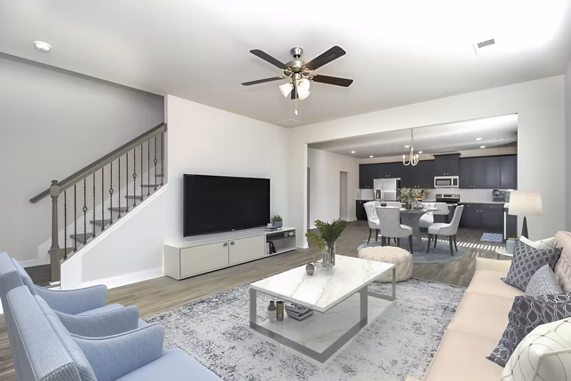 living room at Summerwell Cedarcrest Apartment Homes