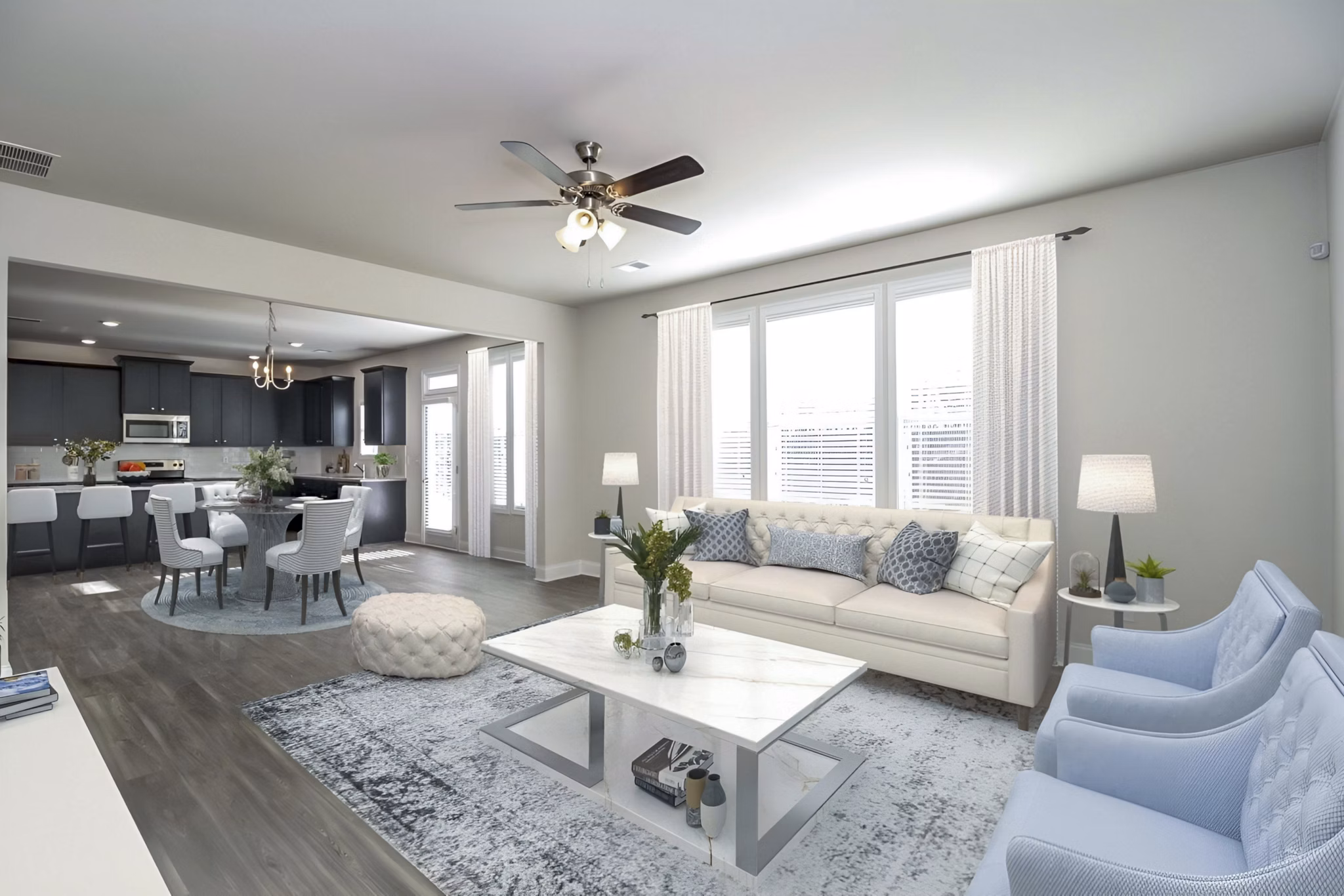 living room at Summerwell Cedarcrest Apartment Homes