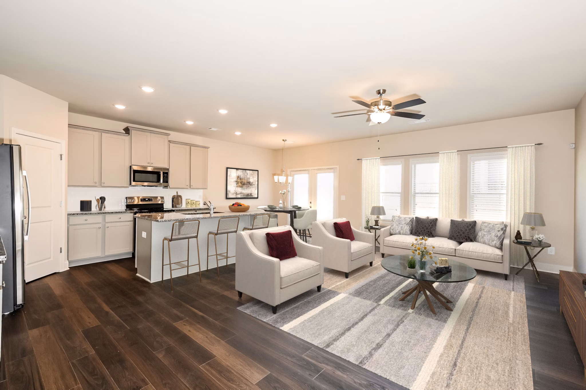 living room at Summerwell Mill Creek Apartment Homes