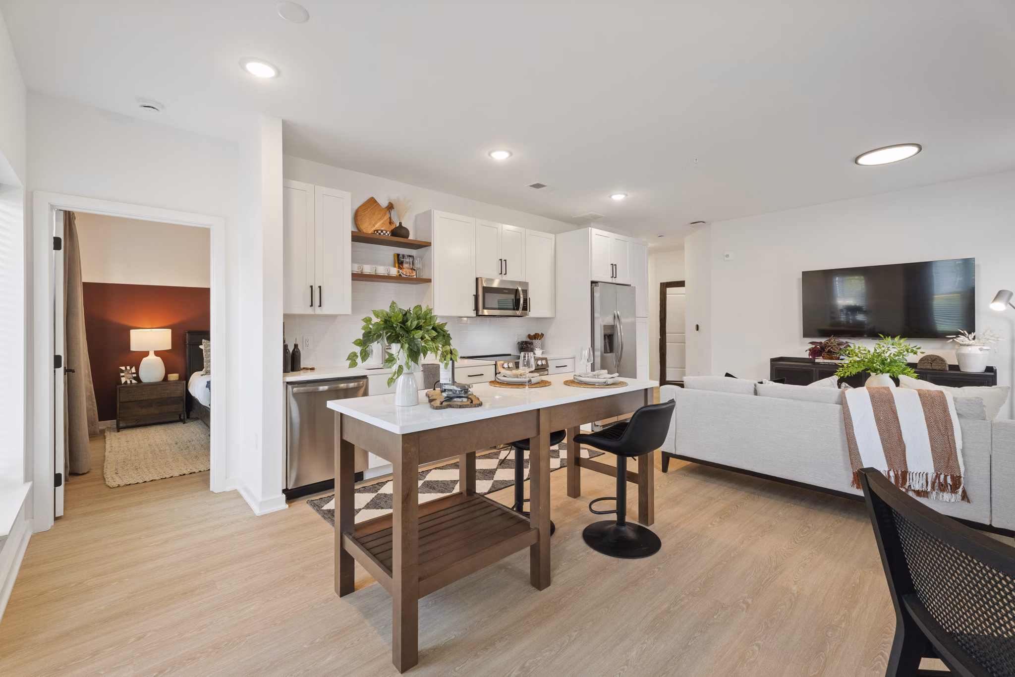 living room at The Arrowood Apartments 