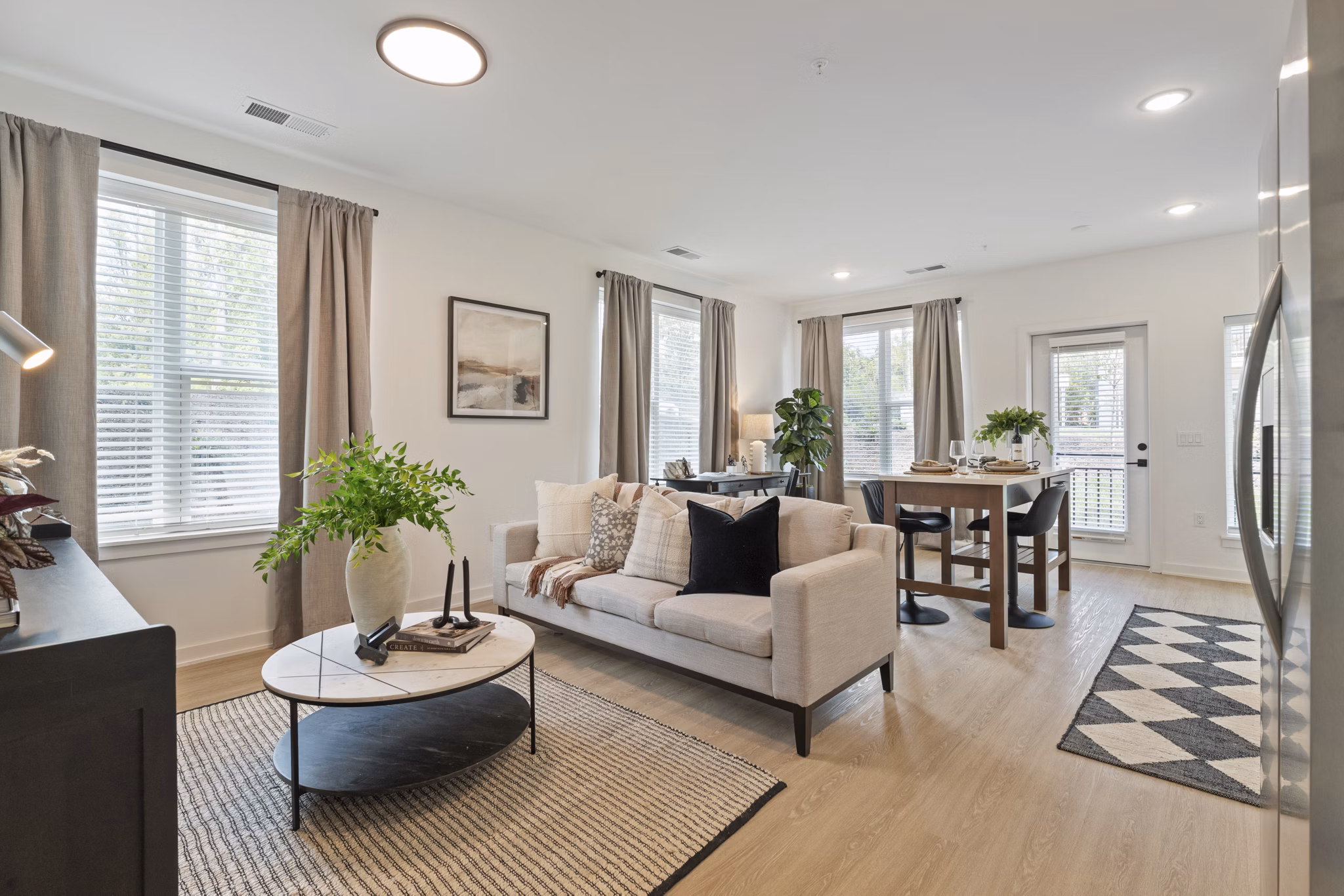 living room at The Arrowood Apartments 