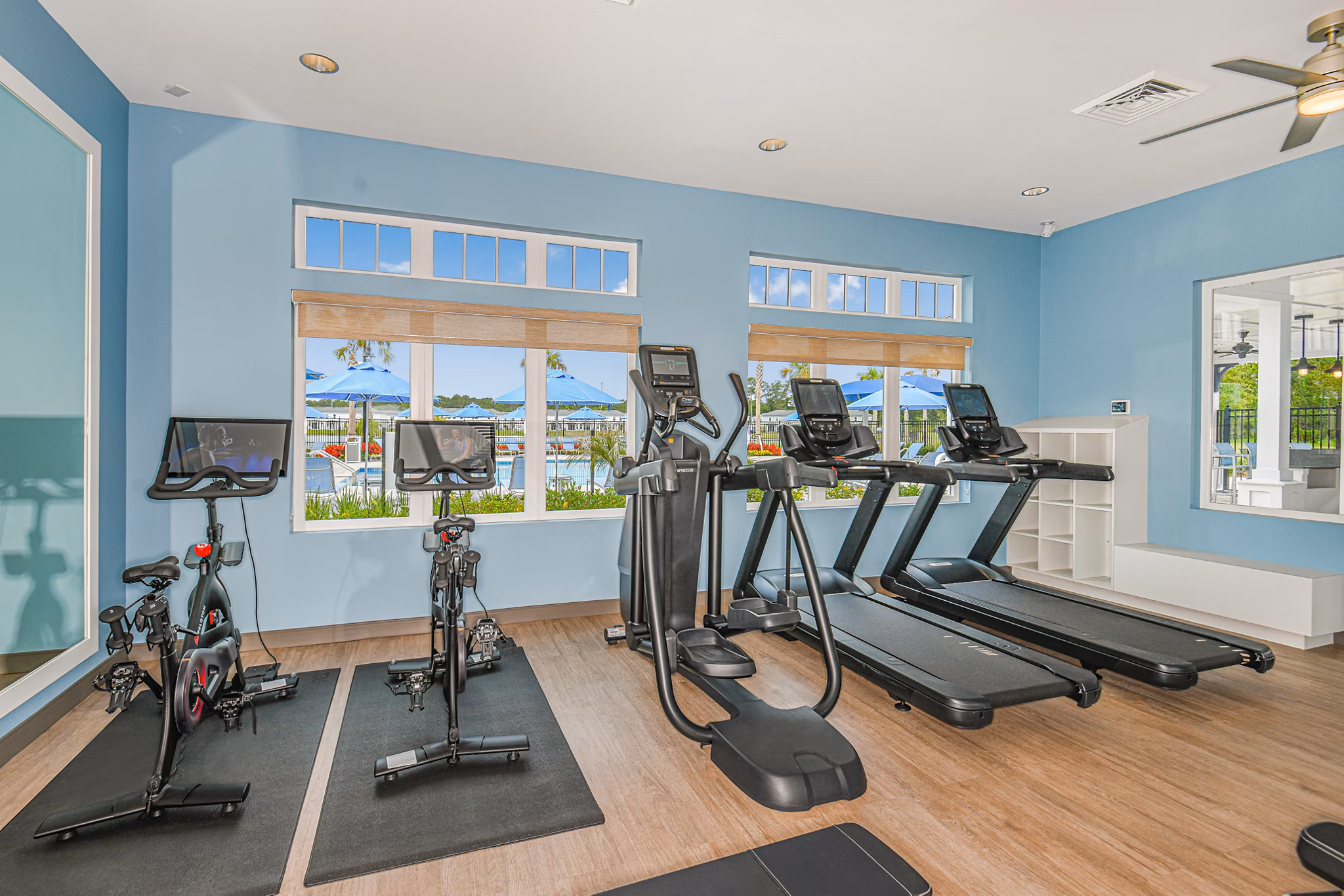 fitness center at 360 Communities at Avenues Walk Apartments