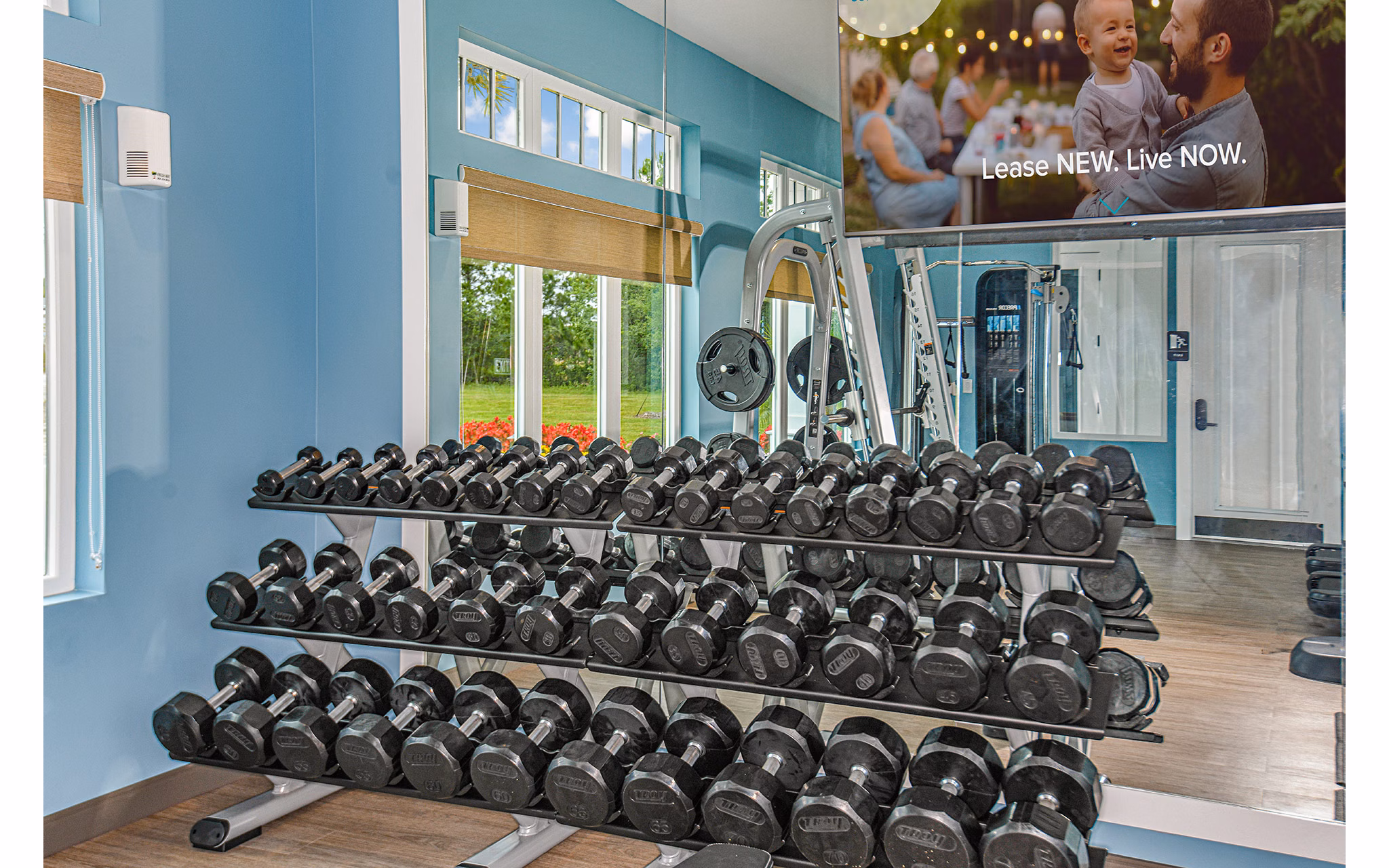 fitness center at 360 Communities at Avenues Walk Apartments