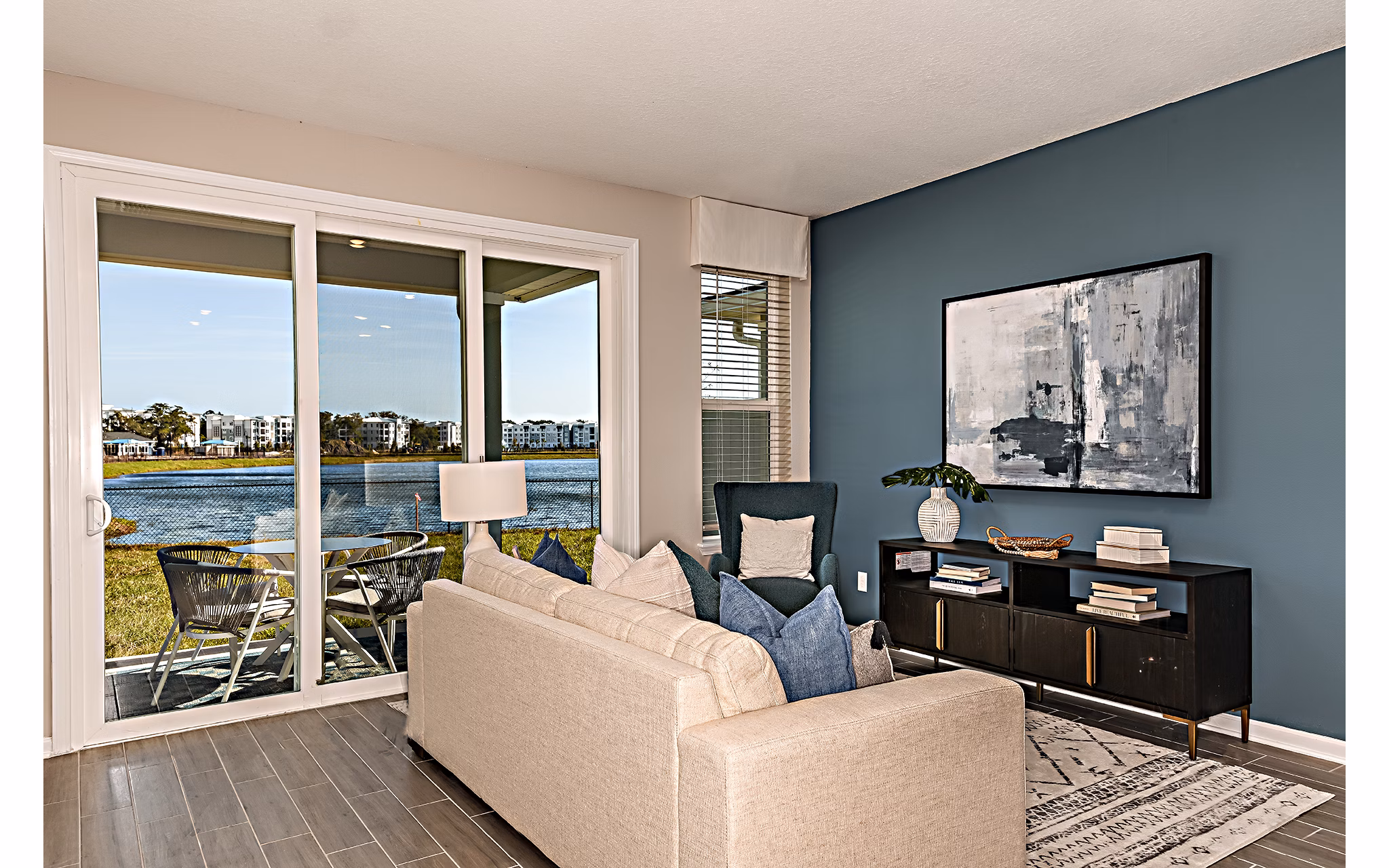 living room at 360 Communities at Avenues Walk Apartments