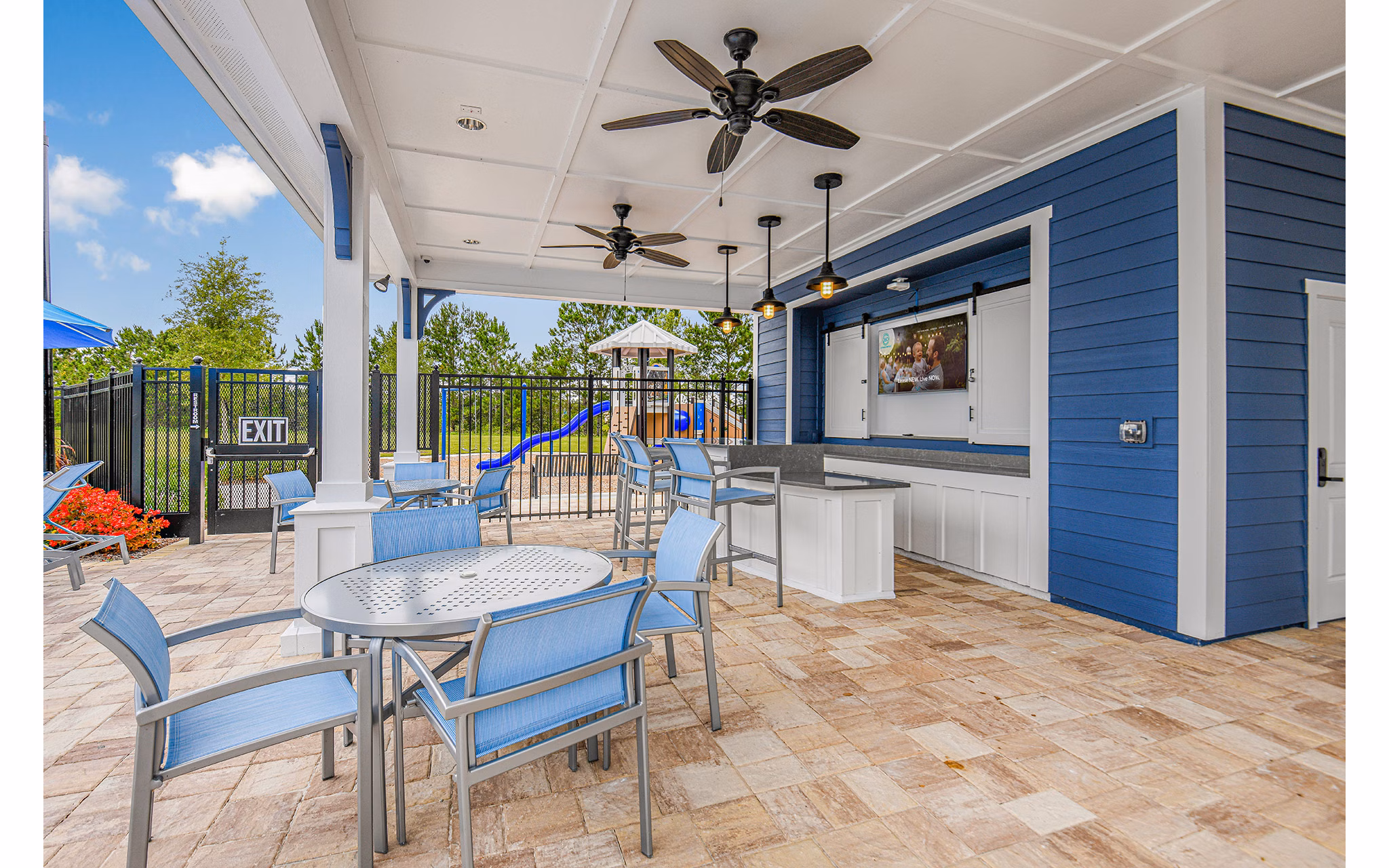 patio at 360 Communities at Avenues Walk Apartments