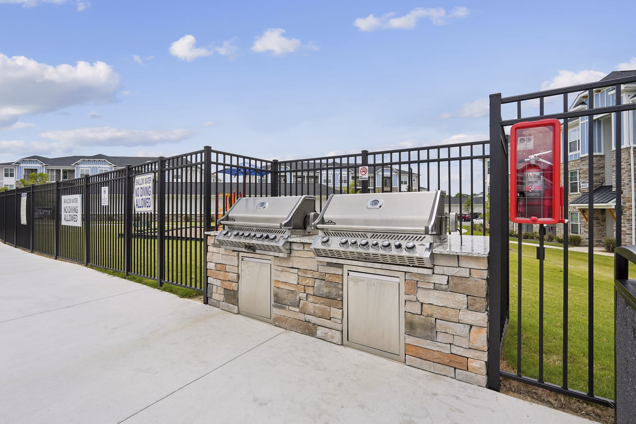 Patio at The One at Columbia Apartments