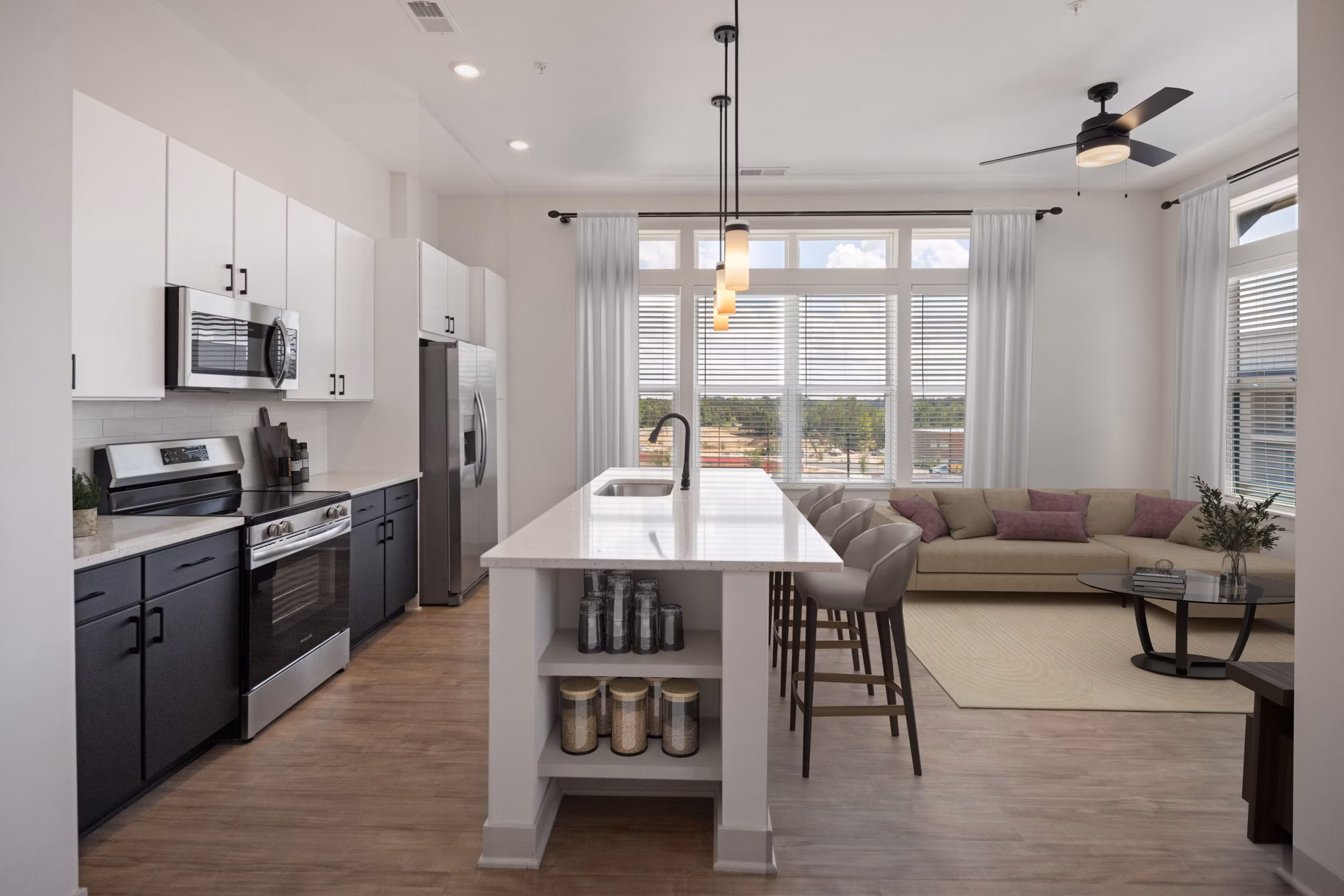 kitchen at The Ballast on Salem Apartments
