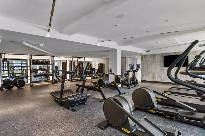 fitness center at Overland & Ayres Apartments