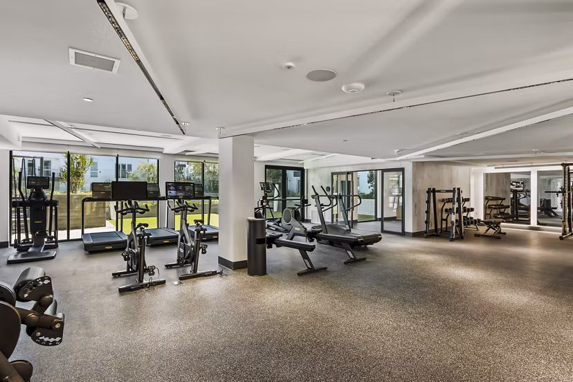 fitness center at Overland & Ayres Apartments