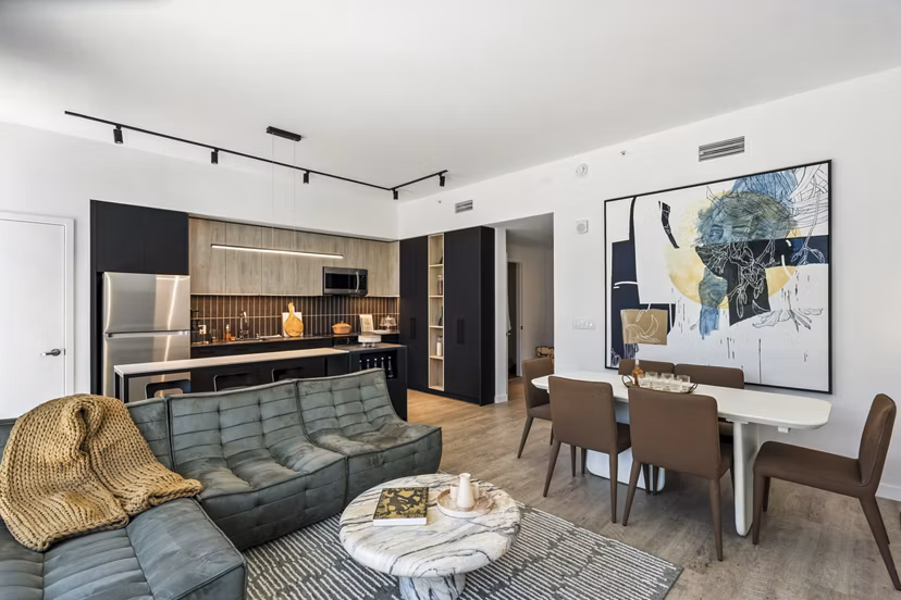 living room at Overland & Ayres Apartments