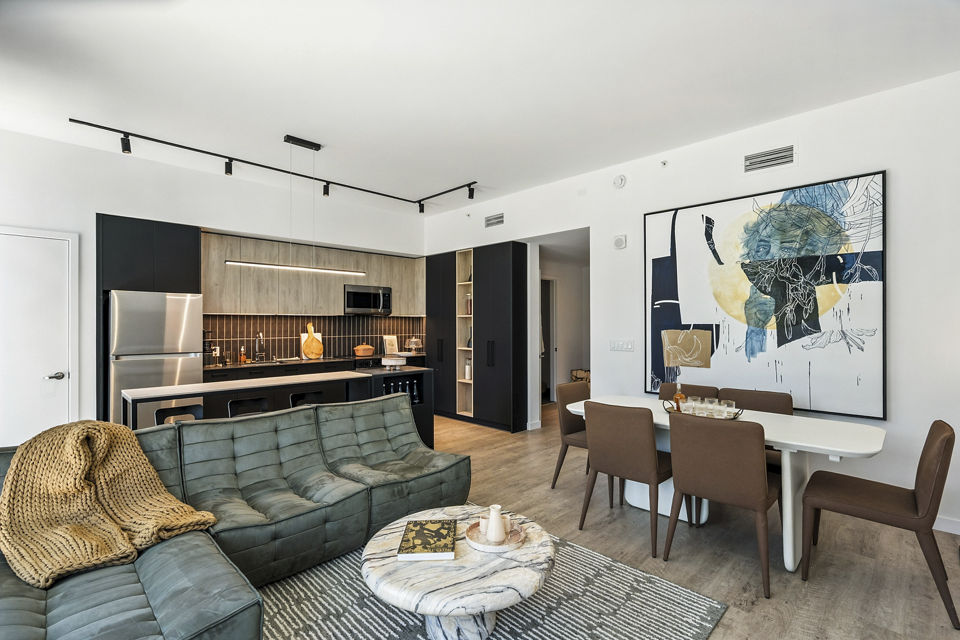 living room at Overland & Ayres Apartments