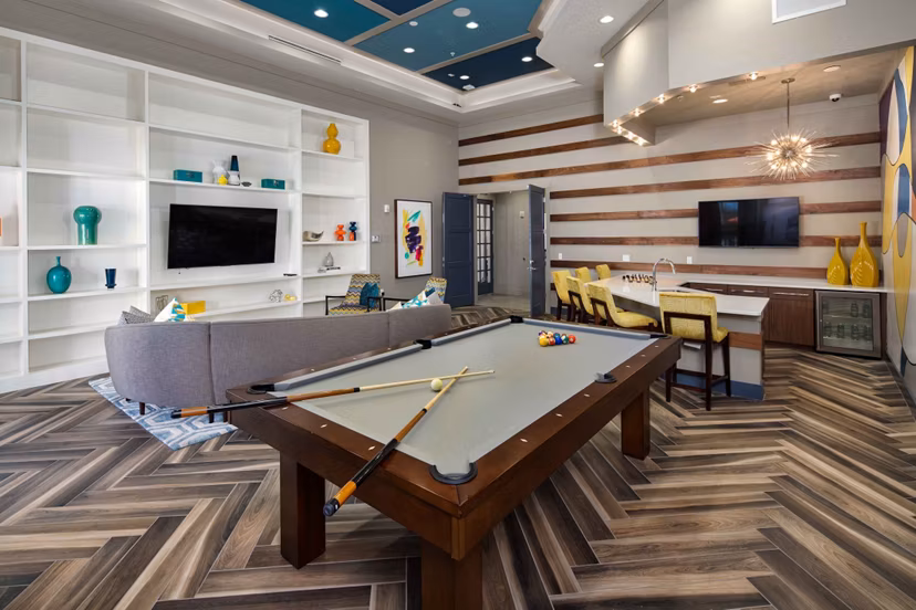 game room at M South Apartments