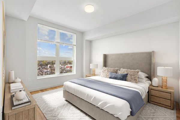 bedroom at The Block at Odell Apartments