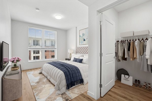 bedroom at The Block at Odell Apartments