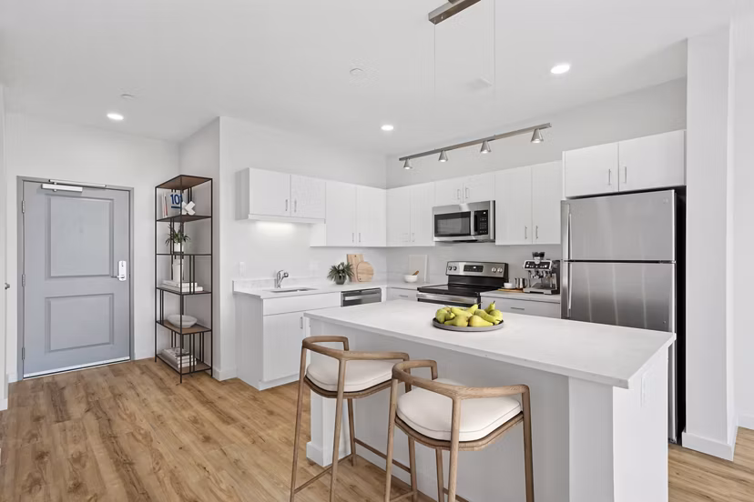 kitchen at The Block at Odell Apartments
