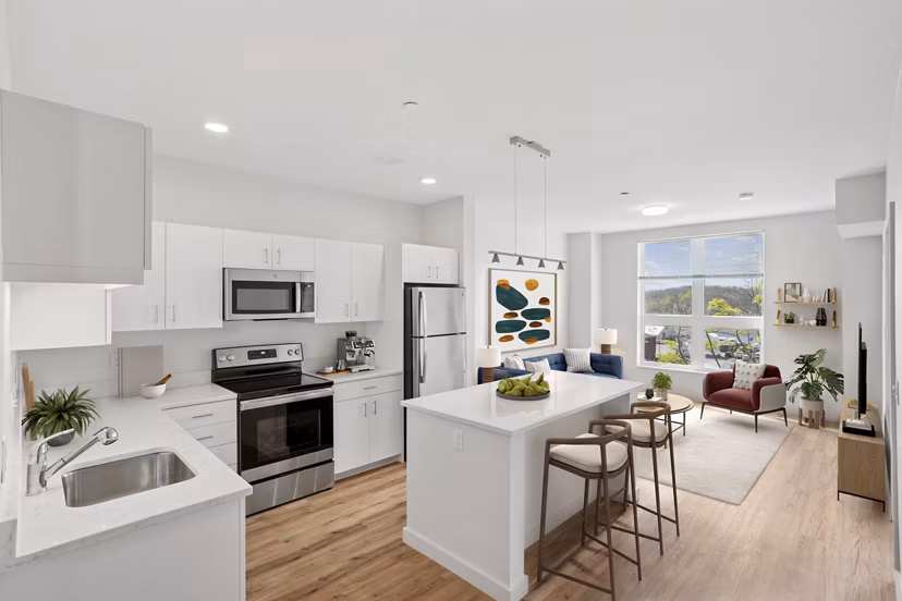 kitchen at The Block at Odell Apartments