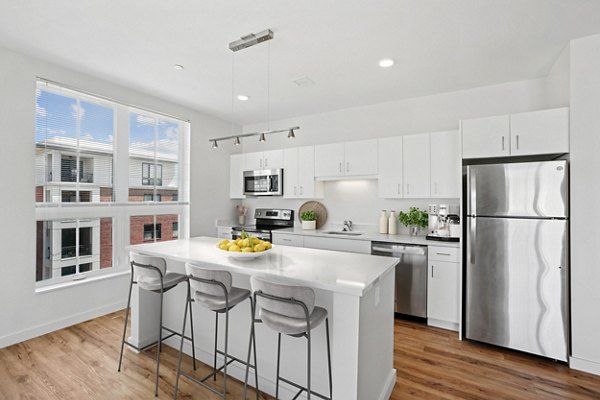 kitchen at The Block at Odell Apartments