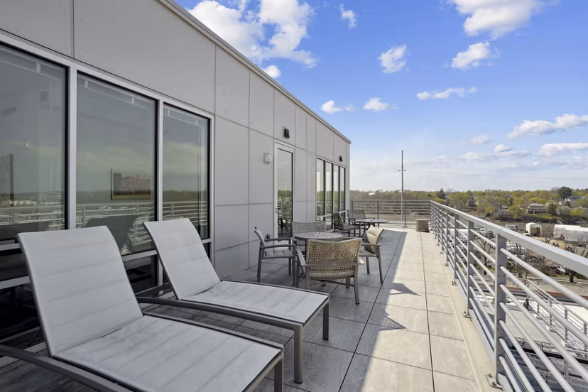 patio at The Block at Odell Apartments
