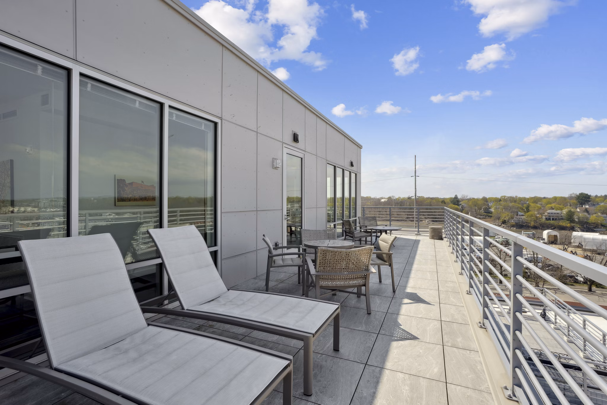 patio at The Block at Odell Apartments