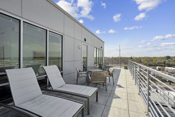 patio at The Block at Odell Apartments