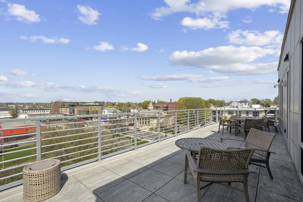 patio at The Block at Odell Apartments