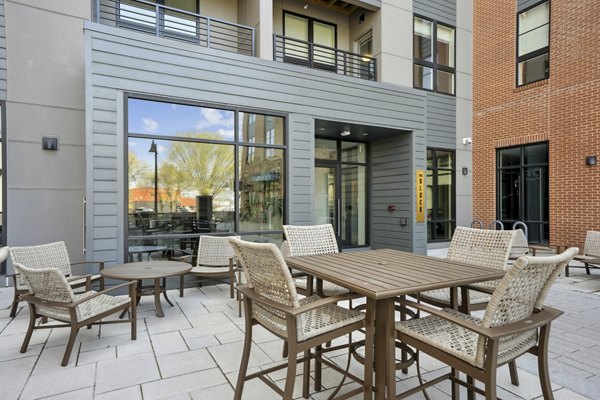 patio at The Block at Odell Apartments