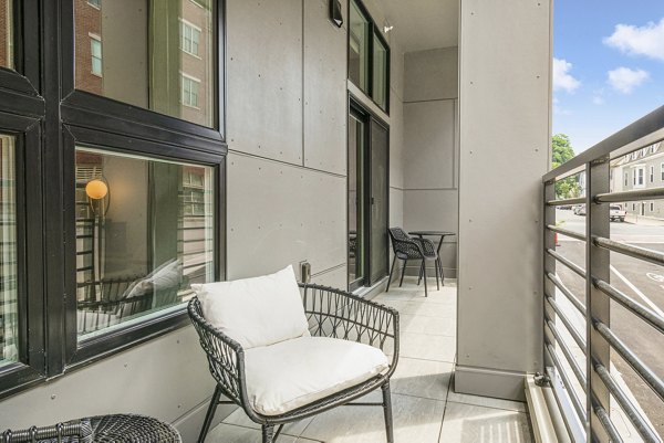 patio at The Block at Odell Apartments
