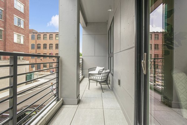 patio at The Block at Odell Apartments