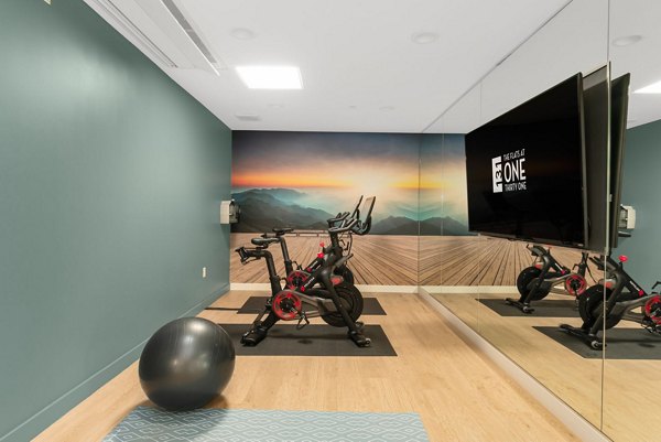fitness center at Flats at 131 Apartments 