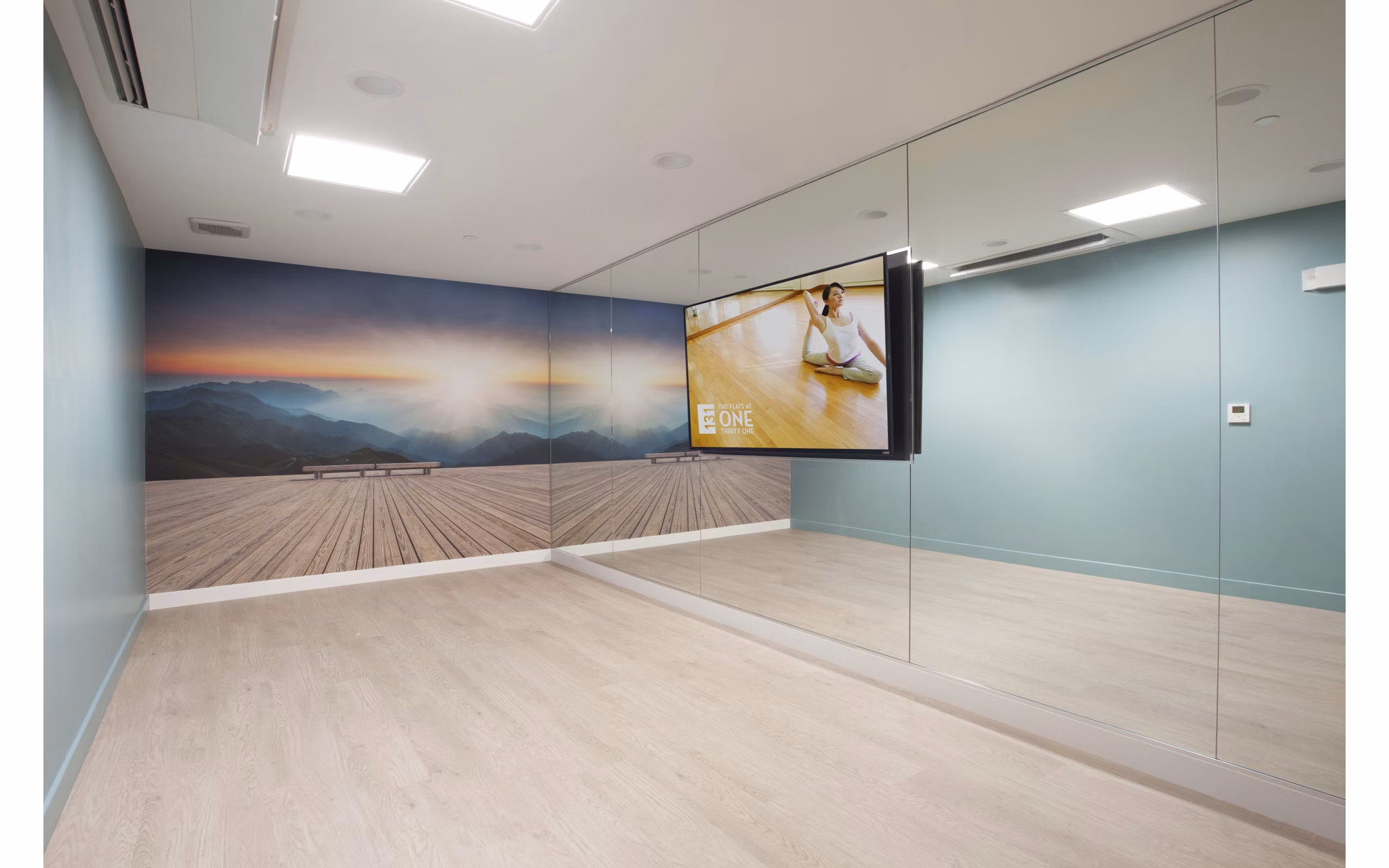 fitness center at Flats at 131 Apartments 