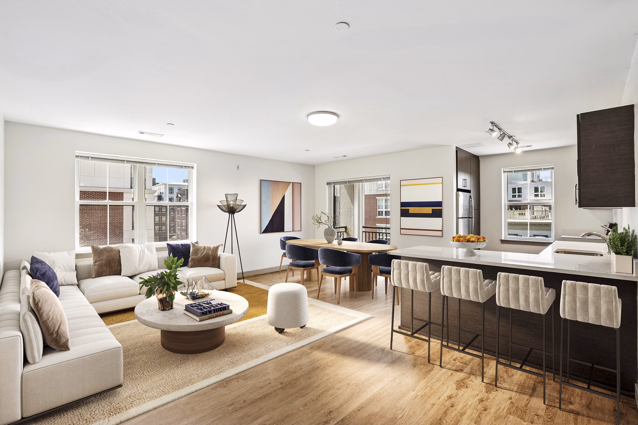 living room at Flats at 131 Apartments