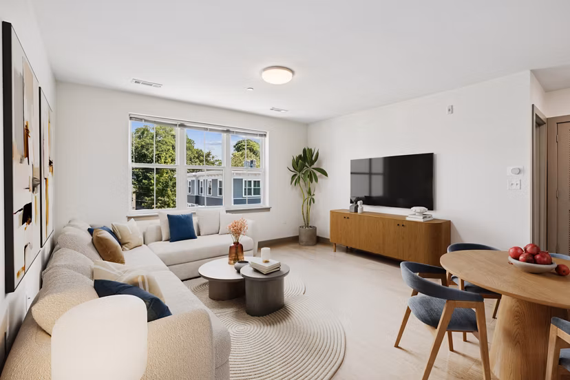 living room at Flats at 131 Apartments