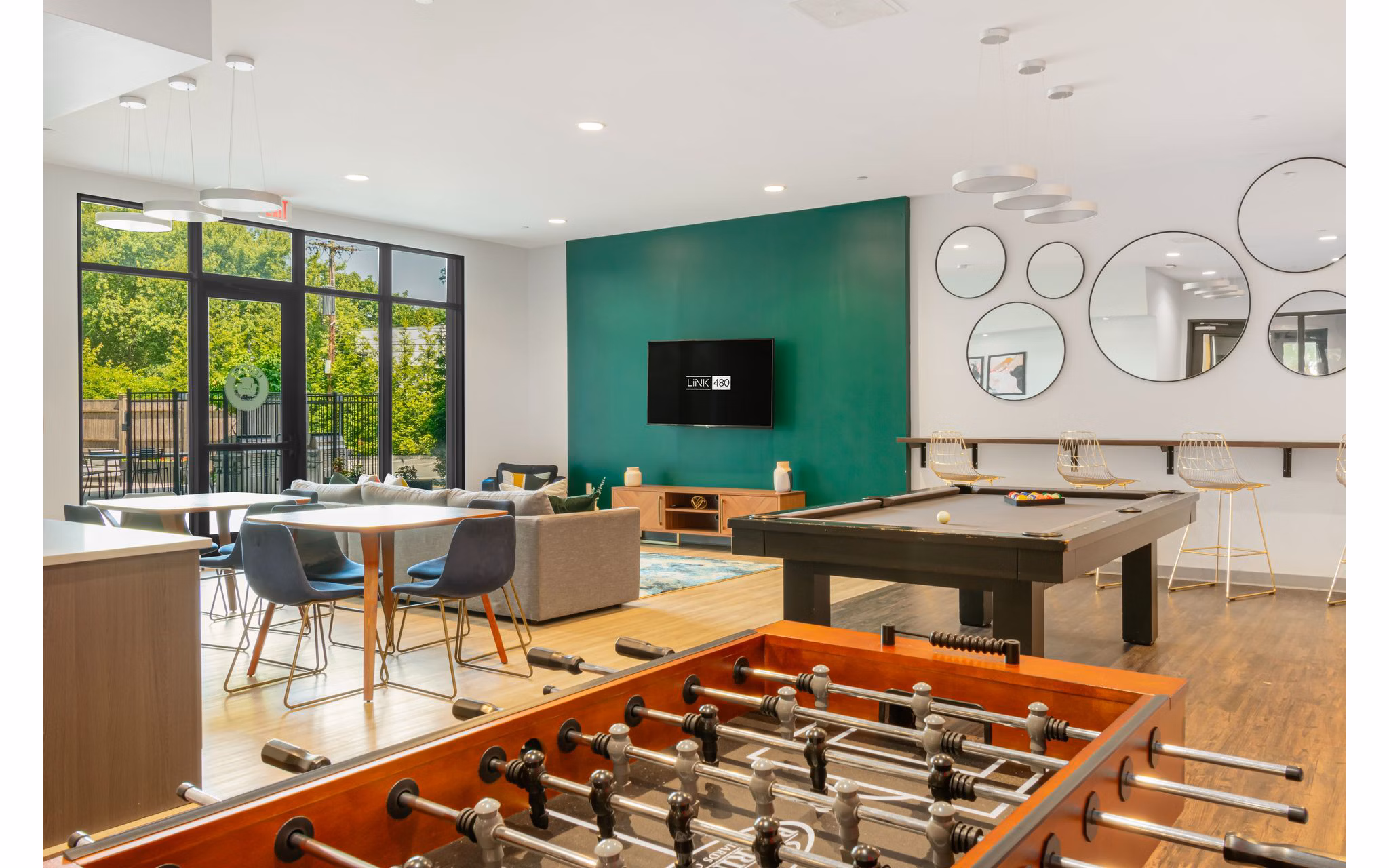 game room at Link 480 Apartments