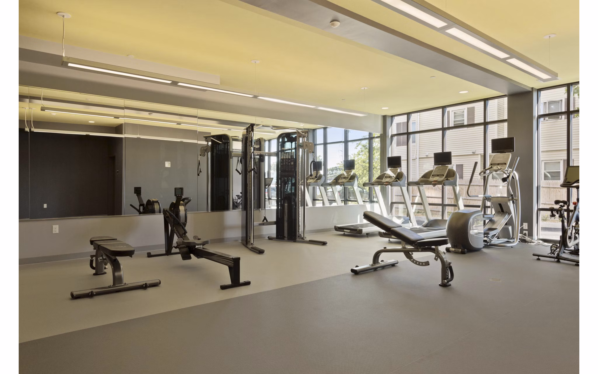 fitness center at Link 480 Apartments