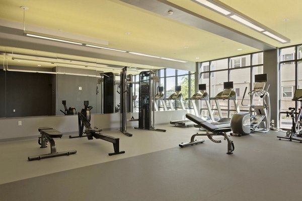 fitness center at Link 480 Apartments